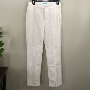 J. McLaughlin Women's Rainey White Front Slit Straight Leg Jeans Size 6
